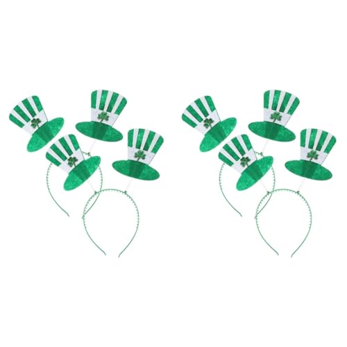 Amosfun 4 Stück Klee Kopfschmuck Top-Hat-Stirnband Kleeblatt-Stirnband für Frauen Haarschmuck für Kinder st patricks day haarschmuck Foto-Requisiten Hut für Kinder Festival-Party-Requisite von Amosfun