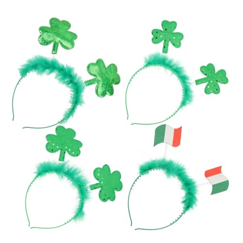 Amosfun 4 Stück Klee Stirnband Requisiten für die Patricks Day Photo Booth Kopfbedeckung haarschmuck kinder stirnband Kopftuch Stirnband dekorative Haargummis St Patrick Haarreifen behaart von Amosfun