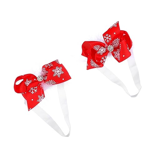 Amosfun 4 Stück Stirnband weihnachtliches Bowknot-Haarband Haarband Schleife Gummibänder Haarbänder haarschmuck Kinder Haarschleife Weihnachten Baby Kopfschmuck Süss Krawatte Kopfbedeckung von Amosfun