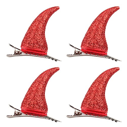 Amosfun 4 Stück Teufelshorn Haarnadel Kostüm-kopfbedeckung Für Frauen Cosplay Horn Haar Clip Cosplay Kostüm Headwear Halloween-haarnadeln Glitzernde Hörner Eisen Goldpulver Kind Geschenk von Amosfun