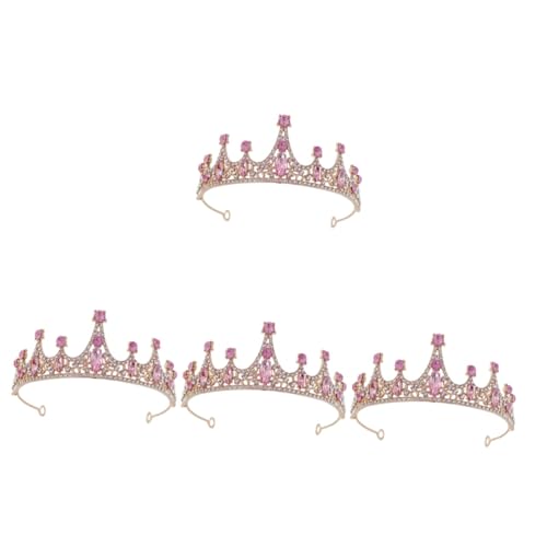 Amosfun 4 Stück Tiara kinder haarschmuck kinderkrone Haarschmuck für Blumenmädchen Frauen Stirnband mit Strass besetzte Krone Strass-Kopfschmuck Prinzessin Geschenk schmücken kleine Krone von Amosfun