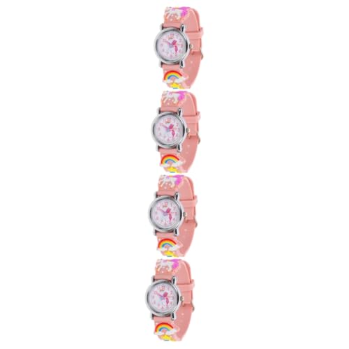 Amosfun 4 Zeichentrickuhr für Kinder Kinderuhren für Mädchen im Alter von 5-7 Jahren Mädchenuhren im Alter von 7-10 Jahren spaß The Pleasure Geschenke Silikon-Uhrenarmband Leicht von Amosfun