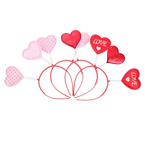 Amosfun 4 Stück liebe Stirnband liebevoller Herz-Haarreifen Valentinstag-Stirnbänder für Frauen hair accessories for girls party haarreif haarschmuck Weihnachtsdekoration Kostümzubehör von Amosfun