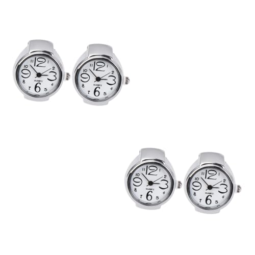 Amosfun 4stücke Mini Ringuhren Für Damen Und Herren Kreative Quarz Fingeruhr Mit Zeitdisplay Modische Accessoires Weiß Für Und Stilvolle Akzente von Amosfun
