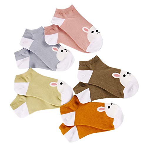 Amosfun 5 Paar Frauen Low Cut Socken Ostern Kaninchen Kurze Socken Kreative Cartoon Socken Mädchen Fußkettchen Socken Festival Geschenk von Amosfun