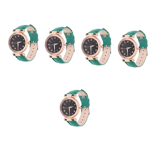 Amosfun 5 Stück Stilvolle Damenarmbanduhr Lederuhr Für Frauen Quadratisches Zifferblatt Schlichtes Design Verstellbares Uhrenarmband Für Den Täglichen Gebrauch von Amosfun