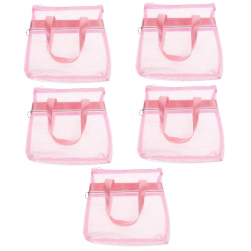 Amosfun 5St - Make-up-Tasche tragbare Mesh-Dusche Strandtasche Handtasche transparente Tragetasche Damen tragetaschen abriebfester kosmetische Tragetasche von Amosfun