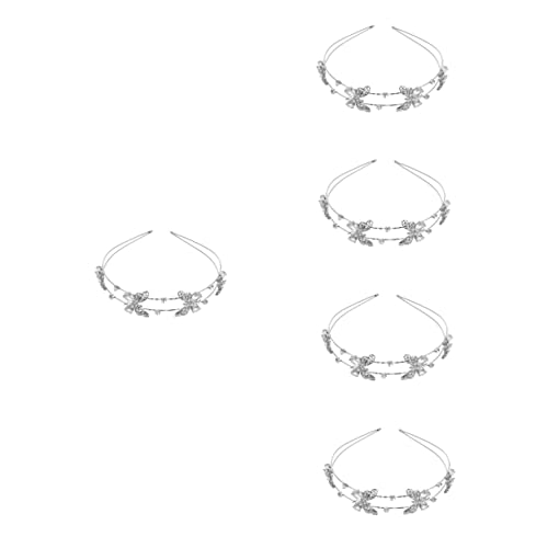 Amosfun 5St Stirnband haarschmuck elegant Haarreifen aus Haarband für Damen Perlenstirnbänder Stirnbänder für Perücken einfache Kopfbedeckung Kopfschmuck aus Blumenmädchen von Amosfun