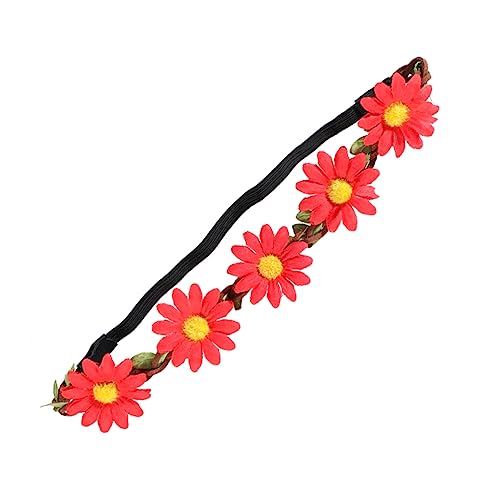 Amosfun 5st Blumenkrone, Blumengirlanden-stirnbänder Blumenstirnband Im Boho-stil Kopfschmuck Für Strandgirlanden Kopf Blumenkranz Blumen- Tiara- Mädchen Einstellbar Blumenkopfschmuck von Amosfun