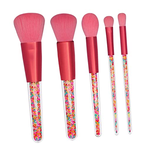 Amosfun 5st Flüssige Make-up-pinsel Flüssiges Rouge Ovaler Foundation-pinsel Make-up-grundierungspinsel Damenanzüge Flüssiger Lidschatten Anzug Kleidungsset Fräulein Kristall von Amosfun