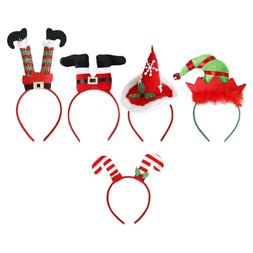 Amosfun 5st Stirnbänder Mit Weihnachtsmütze Feiertagsstirnbänder Für Frauen Neuheit Weihnachts-stirnband Weihnachtskopfschmuck Stirnband Für Die Kind Weihnachtsutensilien Plastik Karikatur von Amosfun