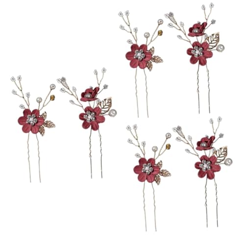 Amosfun 6 Stk Perlenhaarspangen Hellblauer Haarschmuck Bobby-pin Blatt Haarnadel Frisur Chignon Hochzeit Blumenhaar Haarnadel Für Damen Haarschmuck Hochzeitsstirnbänder Für Frauen Stift von Amosfun