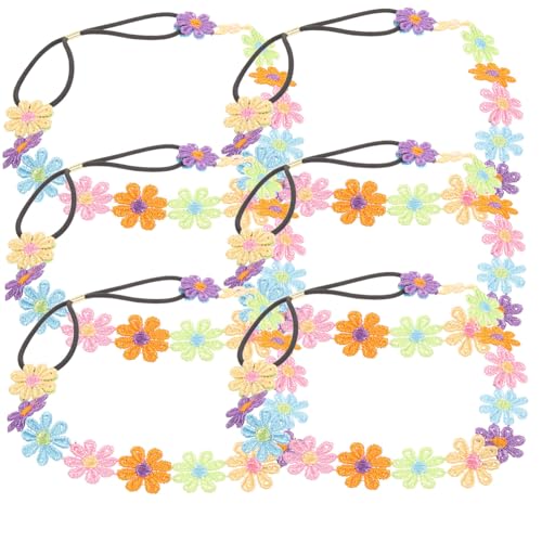 Amosfun 6 Stk Stirnbänder Urlaubsaccessoires Blumenkopfschmuck Dekoratives Blumenstirnband Stirnband Für Mädchen Dekoratives Elastisches Stirnband Süßes Kind Stoff Chrysantheme Die Blumen von Amosfun