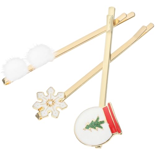 Amosfun 6 Weihnachtsschmuck aus Emaille Haarnadel haarklammer set haarspangen set Weihnachtsdekoration weihnachten deko Bobby Pin Haarnadel aus Metall Kleidung Kind von Amosfun