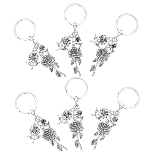 Amosfun 6stücke Schlüsselanhänger Blumenmotiv Für Handtaschen Geldbörsen Rucksäcke Und Autos Praktisches Accessoire Für Mädchen Und Erwachsene von Amosfun