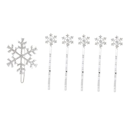 Amosfun 6st Haarspangen Vintage Hochzeitsdeko Hochzeitsdekoration Haarspange in U-form Schneeflocken-haarnadeln Für Haare Schnee Bobby Kopfbedeckung Haarschmuck Stift Weihnachten Baby Kamm von Amosfun