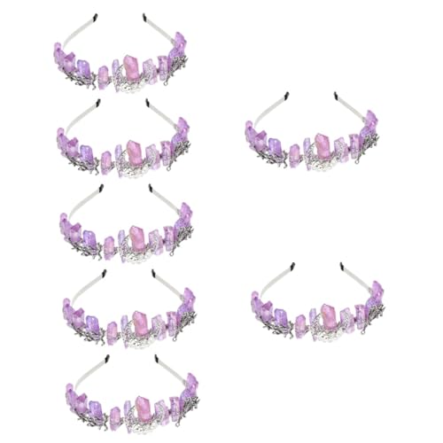 Amosfun 7 Stk natürliche Kristallkrone hair accessories for girls mädels geschenke Mond Kopfbedeckung Haarreif aus Kristall Turban-Stirnband Kronendekor Kopfschmuck aus Kristall Göttin von Amosfun