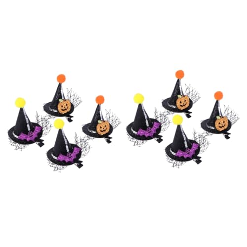 Amosfun 8 Stk Beanie-haarspange Halloween-haarspangen Glitzernde Haarspangen Fascinator-hüte Für Frauen Teeparty Halloween-party-requisiten Pferdeschwanz Fräulein Kunstleder Karikatur von Amosfun