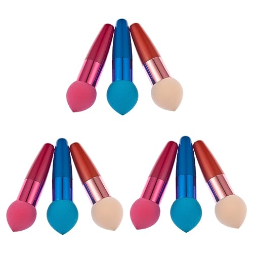 Amosfun 9 Stk Lidschatten Pinsel Lippe Make-up-puderpinsel -grundierungsschwämme Für Das Gesicht Make-up-schwämme Zum Verblenden Mixer Auf Stick Make-up Malen Schwamm Reisen von Amosfun