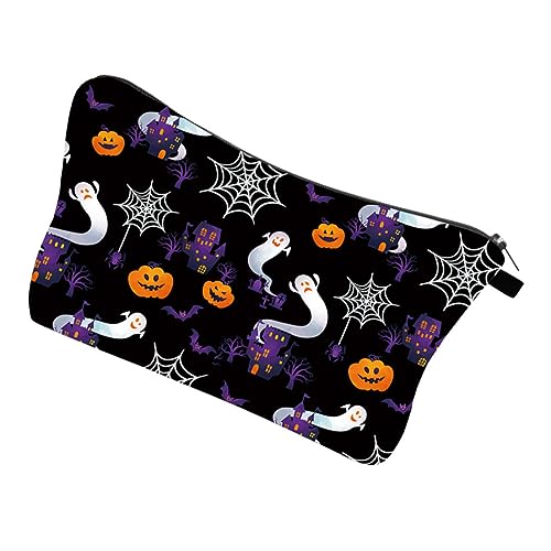 Amosfun Reisetasche Kosmetiktasche Make-up-Organizer-Tasche Kulturbeutel Für Damen Reißverschlusstasche Halloween-comestic-Tasche Kosmetischer Polyester Drucken Aufbewahrungstasche Reisen von Amosfun