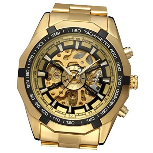 Amosfun Automatische Mechanische Herrenarmbanduhr Mit Edelstahlband Und Schwarz Präzise Bewegung Geeignet Für Täglichen Gebrauch von Amosfun
