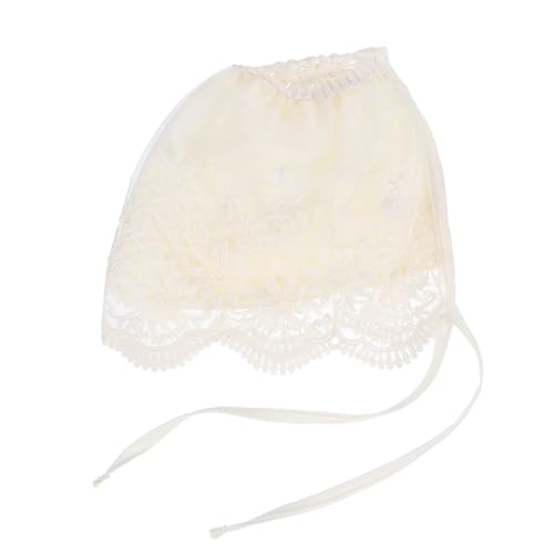 Amosfun Baby Spitze Hut Baumwolle Prinzessin Mütze Kleinkind Spitze Blumen Sommer Beanie Cap mit verstellbarem Kinnriemen Infant Taufmütze Kleinkind Foto Requisiten für Kinder Mädchen von Amosfun