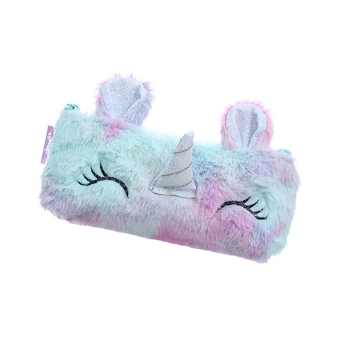 Amosfun Schreibwaren-Organizer Pelziger Stifthalter Federmäppchen Mit Einhorn Flauschige Federmäppchen Zubehör Für Stifttaschen Schreibwarentasche Mit Reißverschluss Bleistift Kind Mädchen von Amosfun