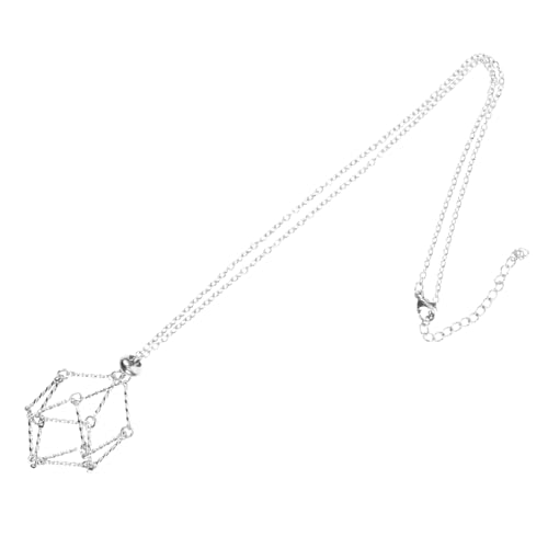 Amosfun Einstellbarer Kristallanhänger Halter Geflochtenes Seil für Damen Halskette Leichter Schmuckkäfig für DIY Kristallsteine Robust und Korrosionsbeständig als von Amosfun