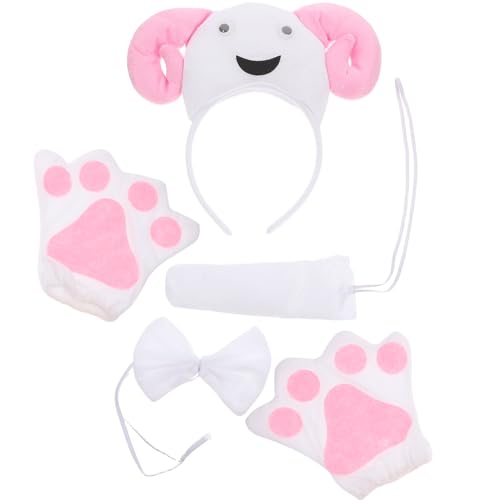 Amosfun Lamm-stirnband-set Fliege Und Pfotenhandschuhe Tierkostüm Für Partyzubehör Weihnachtsdekoration von Amosfun
