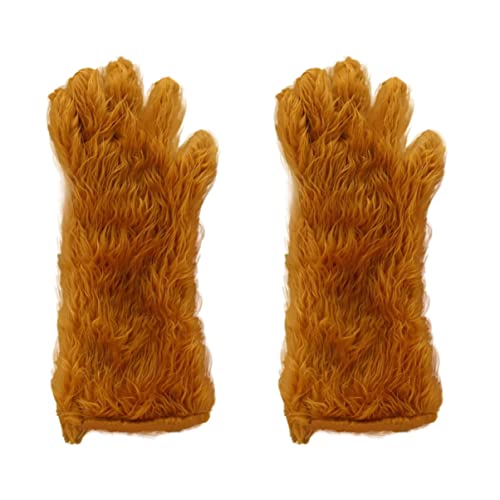 Amosfun Furry Handschuhe 2 Favor Halloween Finger Handschuh Braune Handfläche Handschuhe Hände Pfote Monster Schreckliche Fotozubehör Für Cosplay Dekoration von Amosfun