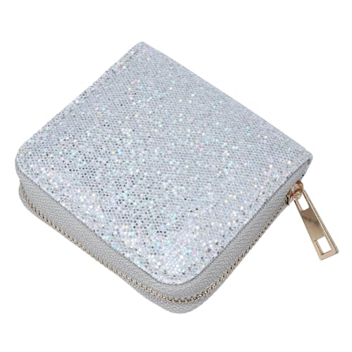 Amosfun Glitzer Geldbörse Frauenkartenkupplung Münztüte-wechselhalter Frauen Kurze Brieftasche Frauen Ändern Geldbeutel Glänzende Clutch Geldbörse Mini Fräulein Reißverschluss von Amosfun