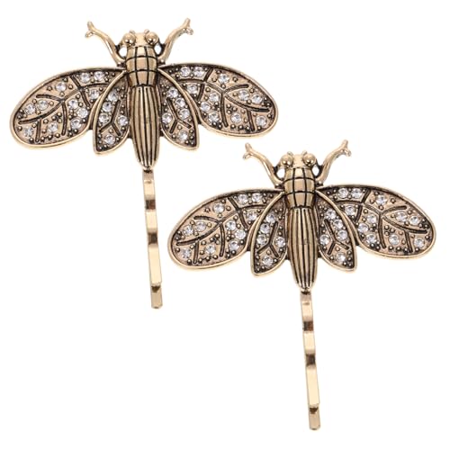 Amosfun 2stücke Haarnadeln in Libellenform Dekorative Haarspangen Mit Strass Retro-stil Haarschmuck Für Frauen Und Mädchen Party-accessoires von Amosfun