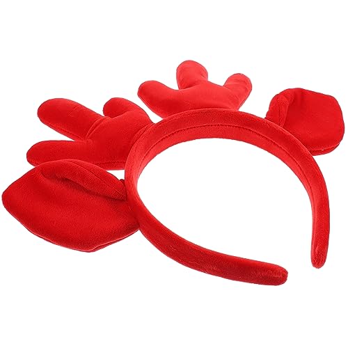 Amosfun Geweih-ohren-stirnband Weihnachts-elch-stirnband Weihnachtsgeschenke Geweih-kopfbedeckung Weihnachtsgeweih-stirnband Kopfbedeckung Mit Haargummis Stoff Zubehör Niedlich Mädchen von Amosfun