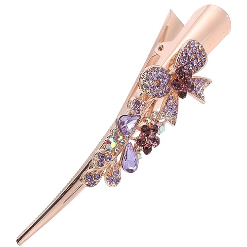 Amosfun Blumen-haarnadel Bling-haarspange Clip Für Haare Strass-haarspange Haarschmuck Für Damen Glänzende Haarspange Haarspangen Mit Strasssteinen Fräulein Metall Violett Diamant Klipp von Amosfun