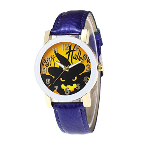 Amosfun Halloween Kürbis Laterne Muster Frauen Quarzuhr Fleckigkeit Stilvolle Damen Und Armband von Amosfun