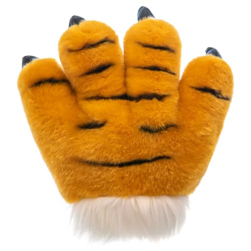 Amosfun 1 Stück Tigerpfoten Handschuhe PlüSch KostüM ZubehöR FüR Kinder, Realistische Tierklauen, Lustiges Geburtstagsgeschenk, Leicht Und Bequem, Ideal FüR BüHnenauftritte Und Halloween von Amosfun