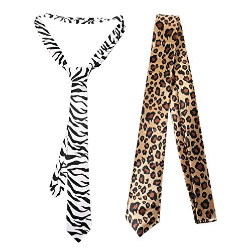 Amosfun Herren Krawatten Anzugzubehör Zebra-Leopardenmuster Krawatte Slim Neck Tie für Hochzeit Geburtstag Unisex Party Zubehör 2 Stück Amosfun Herren Krawatten Anzugzubehör Zebra-Leopardenmuster Krawatte Slim Neck Tie für Hochzeit Geburtstag Unisex Party Zubehör 2 Stück von Amosfun