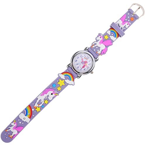 Amosfun Junge Mädchen Uhr Mit Einhorn Bezaubernde Silikon Armbanduhr Für Mädchen Und Jungen Tragbare Cartoon Uhr Zum Zeitlernen Für Studenten von Amosfun