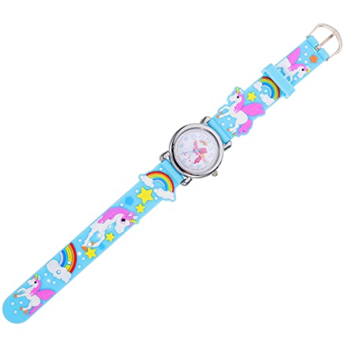 Amosfun Cartoon Silikon Kinderuhr Einhorn Für Mädchen Und Jungen Verstellbare Digitale Armbanduhr Schöne Schüleruhr in Aqua Blau Für Schulalltag Und von Amosfun