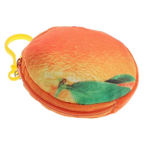 Amosfun Kinder Geldbörsen Brieftasche Schlüsselbund Flauschige Handtasche Plüsch Orange Tasche Unscharfe Headset-Tasche Cartoon-Tasche Abgeben Kopfhörertasche Schlüsselanhänger Mini von Amosfun