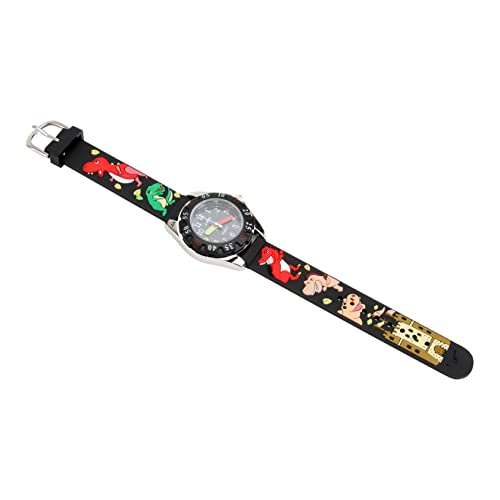 Amosfun Kindersilikon Uhr Mit Cartoon Design Wasserdichte Quarz-armbanduhr Für Jungen Und Mädchen Dinosaurier Schwarz Für Grundschüler Lernen Und Spaß von Amosfun