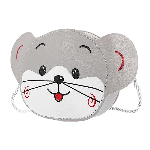 Amosfun Geldbörse Kinder Umhängetasche Cartoon Mädchen Jungen Einzelne Schultertasche Outdoor Aufbewahrungstasche Grau Mit Reißverschluss von Amosfun