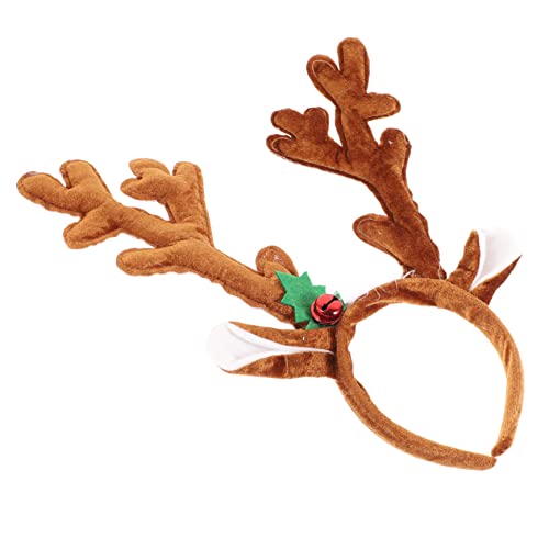 Amosfun Plüsch Hirsch Ohren Stirnband Weihnachts Rentier Stirnband Haarbänder Ornament Weihnachtsbaumspitze Glocke Stirnband weihnachtselch stirnband Mädchen Hirschohren Kleid Haarnadel von Amosfun