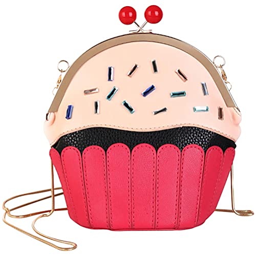 Amosfun Kleine Niedliche Crossbody Geldbörse Einzigartige Cupcake EIS Förmigen Design Handy Schulter Tasche Handtasche von Amosfun