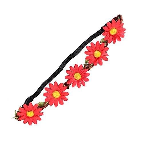 Amosfun 5st Blumen- Blumenstirnband Im Boho-stil Blumenkrone Kopf Blumenkranz Gänseblümchen-stirnbänder Stirnband Blumenmädchen-stirnband Sonnenblume Fräulein Kronenblume von Amosfun