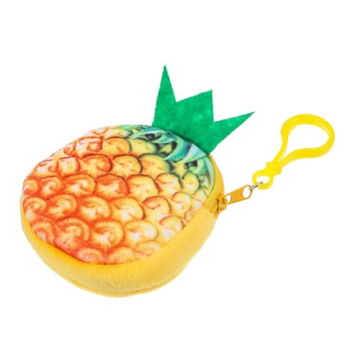 Amosfun Mini-geldbörse Cartoon-Tasche Plüsch-Ananas-Tasche Unscharfe Headset-Tasche Kopfhörertasche von Amosfun