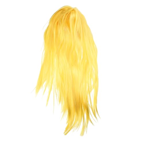 Amosfun Lange Cosplay-perücke Gerade Blonde Perücke Falsches Langes Glattes Haar Cosplay Lange Perücke Kopfschmuck Cosplay Perücken Prinzessin Perücke Damen Bilden Kleidung Chemische Faser von Amosfun