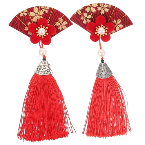 Amosfun Quasten-haarspangen Für Damen Blumenfächer-haarnadeln Im Japanischen Stil Haarschmuck Für Die Tägliche Kleidung Und Veranstaltungen von Amosfun