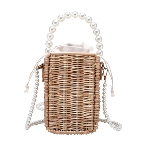 Amosfun 1 Pc Geflochtene UmhäNgetasche Damen, Mode Handtasche, Praktische Schultertasche in Khaki FüR Alltag Und Freizeit von Amosfun
