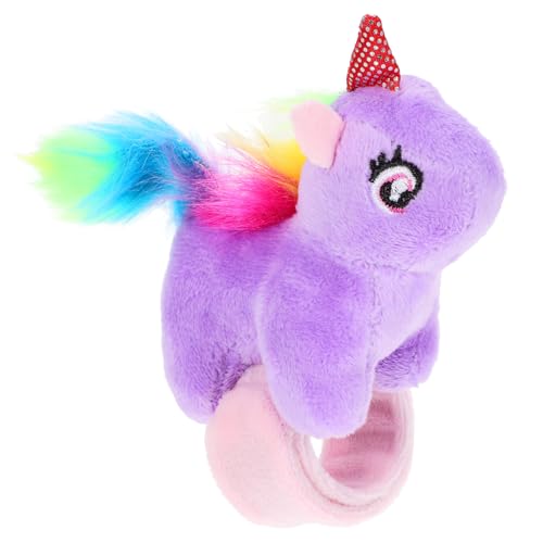Amosfun Umarme Den Ring Tier-slap-armbänder Kuscheltiere Zum Kuscheln Einhorn Stofftier Gefülltes Einhorn-armband Plüsch-einhorn-armband Huggers Handgelenk Pp Baumwolle Knopf Kind Violett von Amosfun